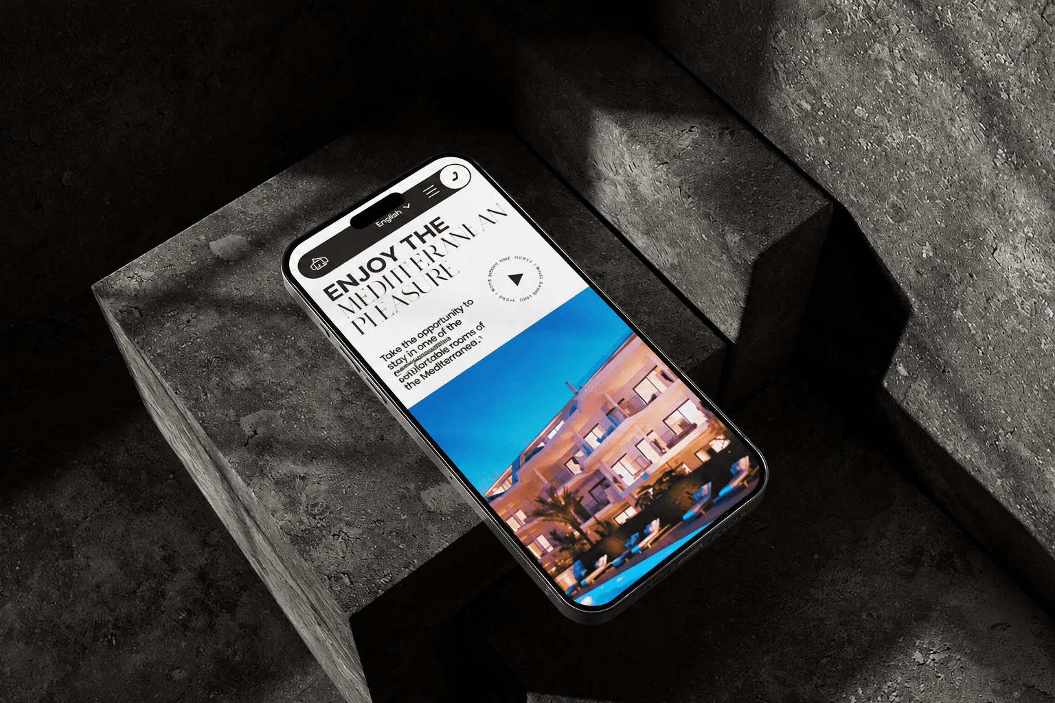 Mockup de la app en un celular