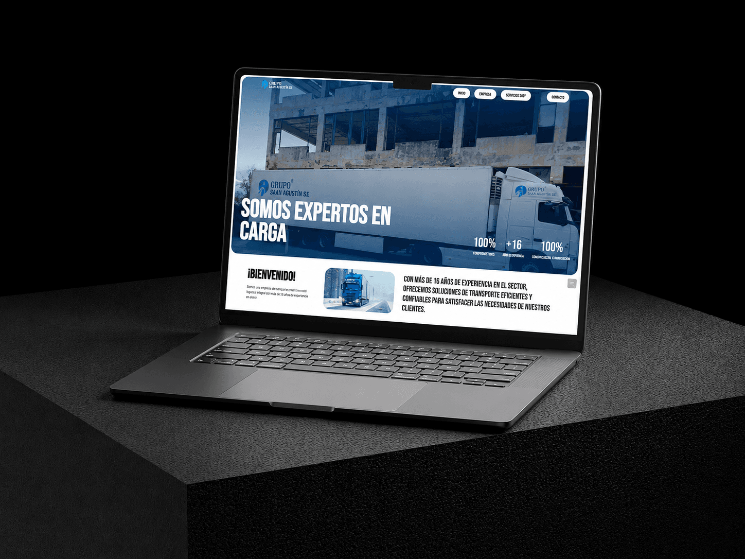 Mockup del sistema en un monitor