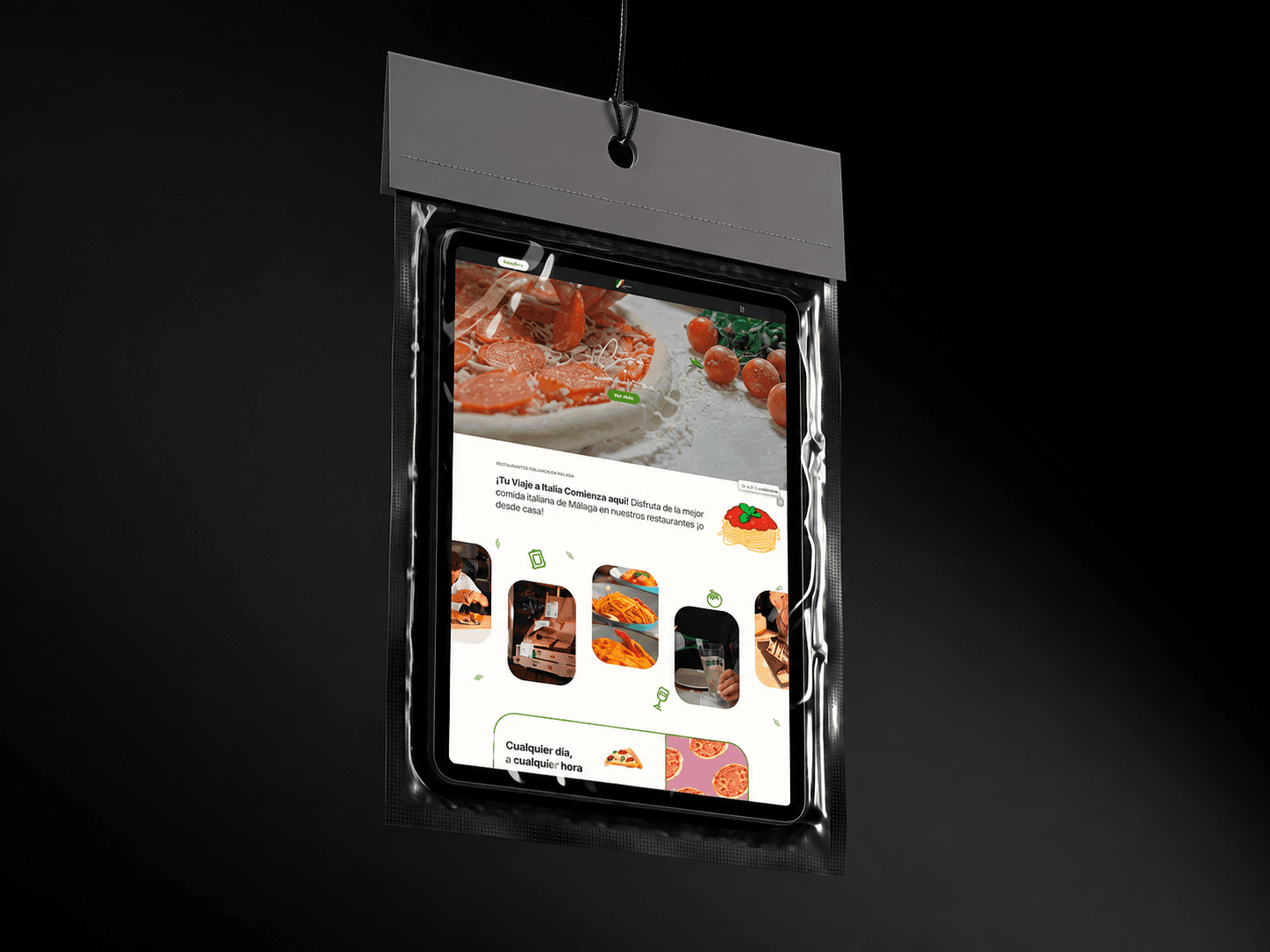 Mockup del panel en una tablet
