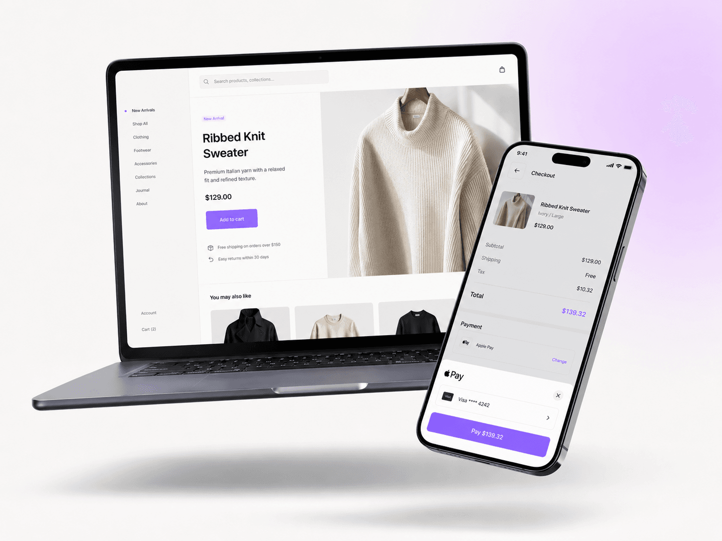 Captura de una tienda online en desktop y móvil